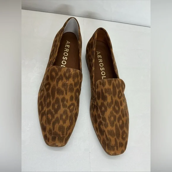 AEROSOLES Men's Tan Leopard Loafers - Picture 1 of 6